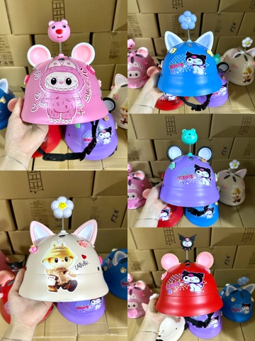 Nón bảo hiểm ICON LÒ XO ở giữa cho bé siêu cưng Cho bé 4 tuổi - 10 tuổi (NHIỀU MẪU NGẪU NHIÊN) [BH: NONE]