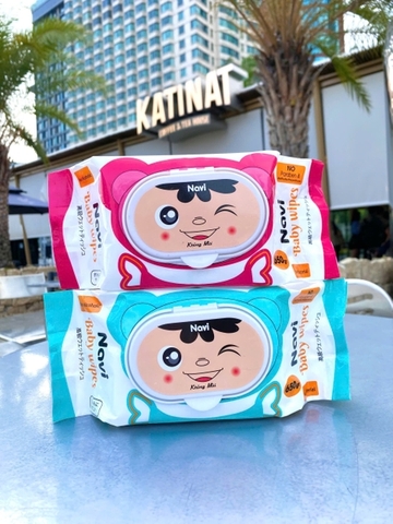 1 gói khăn giấy vệ sinh ướt NAVI 650gr không mùi hình BABY FACE NHẬT BẢN an toàn cho bé (thùng lớn 30 gói)