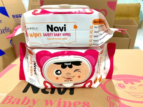 Thùng 10 gói khăn giấy ướt Navi 650gr vệ sinh không mùi Nhật Bản