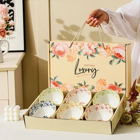 Bộ quà tặng 6 chén LUXURY Hoa nhí [BH: None] 1l1a12