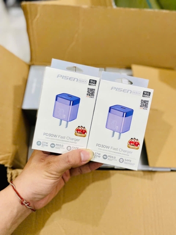 Cóc sạc nhanh 30w Pisen 1 cổng Type C mini PD30W FAST CHARGER [BH: 1 năm]