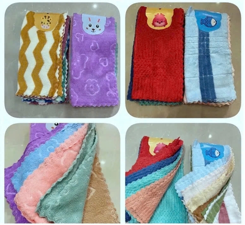 Set 5 khăn vải bông thấm hút lau bếp nhiều họa tiết [BH: NONE]