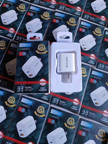 Cóc sạc nhanh 33W 2 cổng 5S Space ( 1 cổng USB QC3.0; 1 cổng Type C PD20W) [BH: 3 THÁNG] 5l9c11