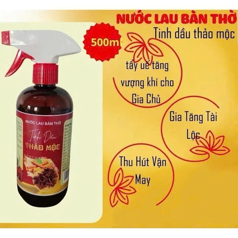 Tinh dầu thảo mộc lau bàn thờ, tẩy uế dạng vòi xịt 500ml [BH: NONE]