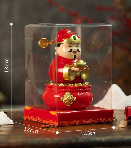 Tượng Thàn Tài ôm thỏi vàng ngồi trên Túi vàng thu hút tài lộc, may mắn, phong thủy [BH: NONE]