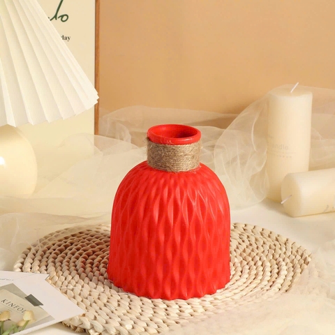 Bình hoa nhựa dáng Origami Trang Trí size 14.5x11x5cm- MÀU NGẪU NHIÊN [BH: NONE]