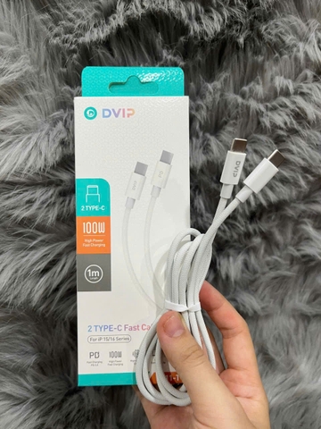 Cáp sạc nhanh 100W D-VIP Type c ra Type C (c-c)  dây dù chống đứt chính hãng [BH: 1 năm ]