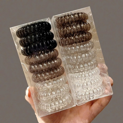 Combo 9 dây buộc tóc 3 màu dây kiểu dáng dây điện thoại xưa [BH: NONE]