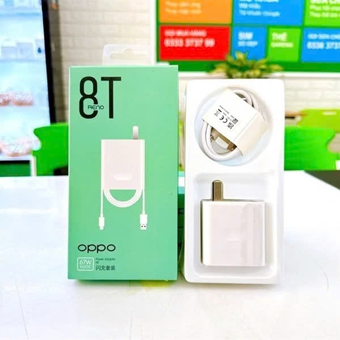 Bộ sạc nhanh 67W OPPO 8T {(cóc 1 cổng Usb, cáp usb ra Type c (a-c)} hộp xanh ngọc siêu đẹp [BH: 3 THÁNG]