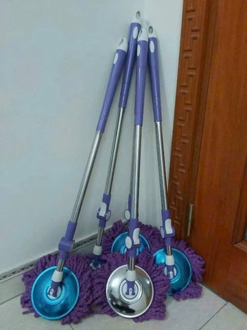 Cây lau nhà bông tròn xoay 360 độ (đầu kim loại) [BH: None]