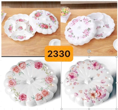 Hộp đựng mứt mã 2330 họa tiết hoa [BH: None] 1l9c11