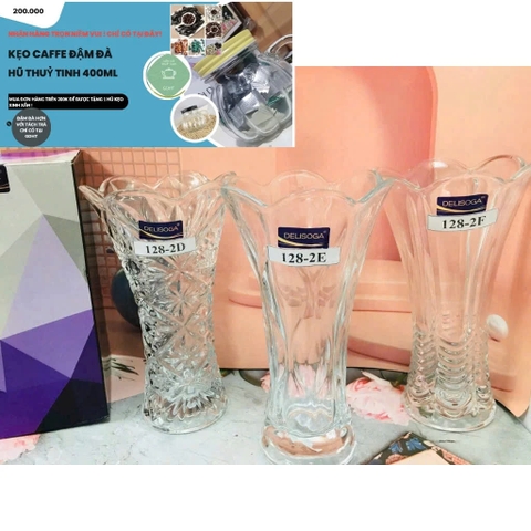 Bình cắm hoa thủy tinh DELISOGA  SIZE 25CM- MẪU NGẪU NHIÊN [BH: NONE] 1l1d11