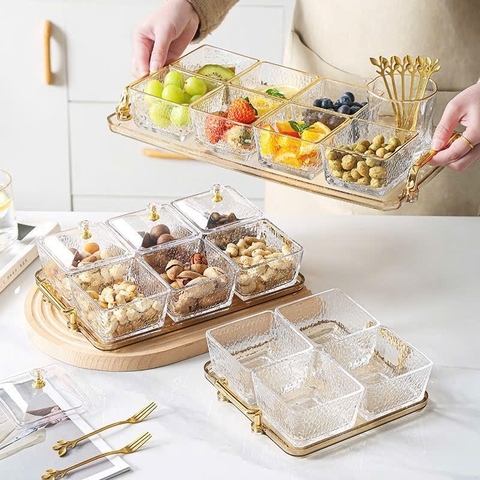 Khay mứt 6 ô vuông nhám trong suốt siêu sang [BH: NONE] 1l1a12