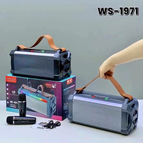 Loa bluetooth karaoke WS-1971 40w kèm 2 micro chính hãng [BH 6 Tháng]