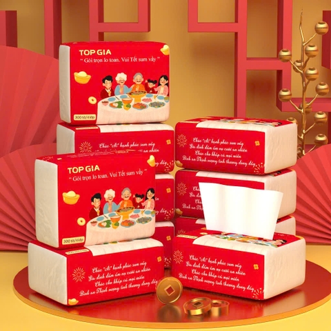 1 Thùng 20 gói khăn giấy ăn dạng rút Topgia phiên bản Xuân [BH: NONE]