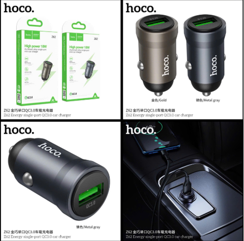 Tẩu sạc ô tô xe hơi HOCO Z62 tẩu 1 cổng sạc USB sạc nhanh QC3.0 chính hãng