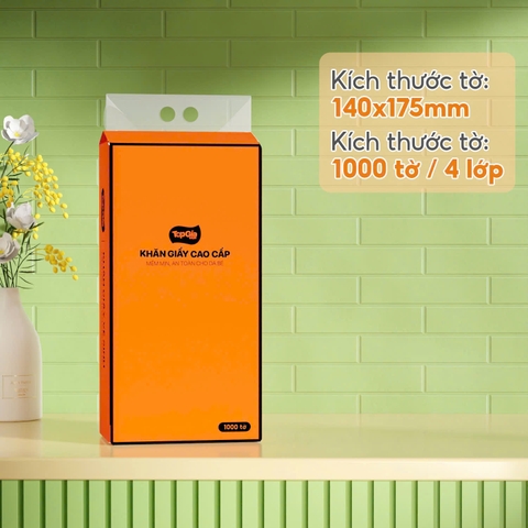1 gói khăn giấy rút topgia Orange mềm mịn an toàn cho bé (THÙNG 9 GÓI) [BH: NONE]
