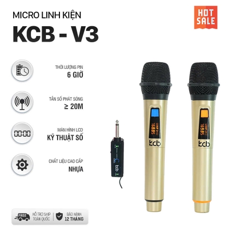 Micro karaoke đa năng không dây KCB- V3 mẫu micro nhựa siêu đẹp hát siêu hay [BH 3 Tháng]