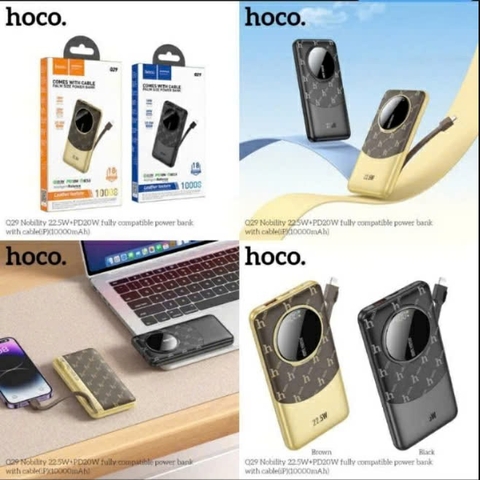 Pin sạc dự phòng HOCO Q29 sạc nhanh 22.5w+PD20w 10.000 sạc kèm dây Type C liền pin siêu tiện lợi [BH 1 Năm]