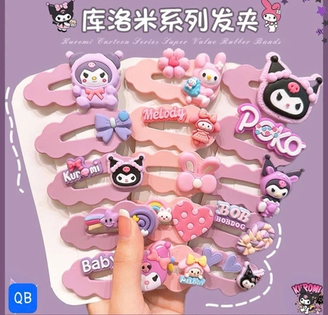 Vĩ 5 kẹp tóc KUROMI siêu dễ thương cho bé gái