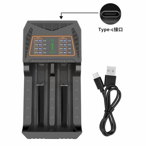 Bộ sạc pin đa năng 5D-82HP xài nguồn USB Type C siêu tiện lợi