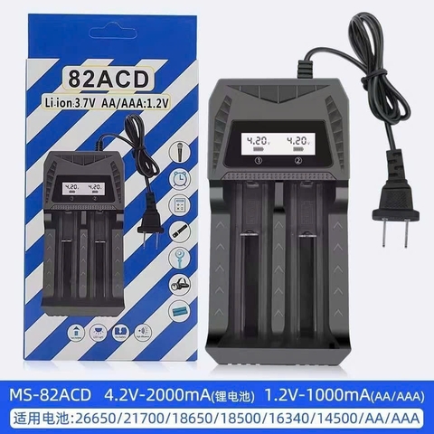 Bộ sạc pin đa năng MS-82ACD sạc pin AA/AAA (2a/3a) 18650 siêu tiện lợi