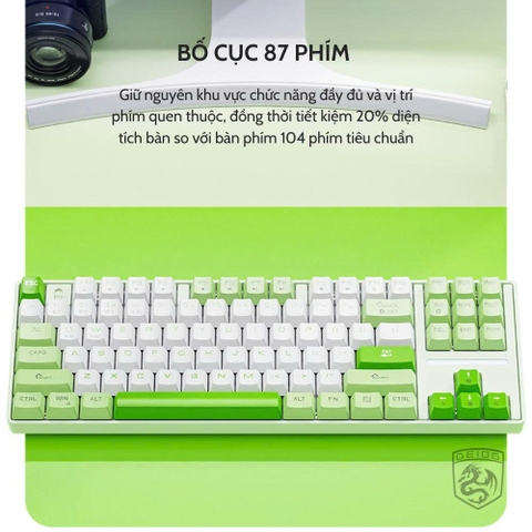 Bàn phím cơ không dây DEIOG GK87 sử dụng bluetooth 3 chế độ (BLUE SWITCH/RED SWITCH) chính hãng