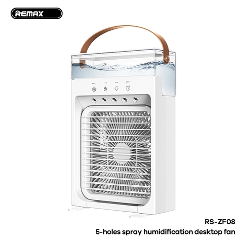 Quạt phun sương REMAX RS-ZF08 quạt để bàn kèm 5 lỗ phun sương tạo độ ẩm, 4 cấp gió 3 cấp phun sương chính hãng