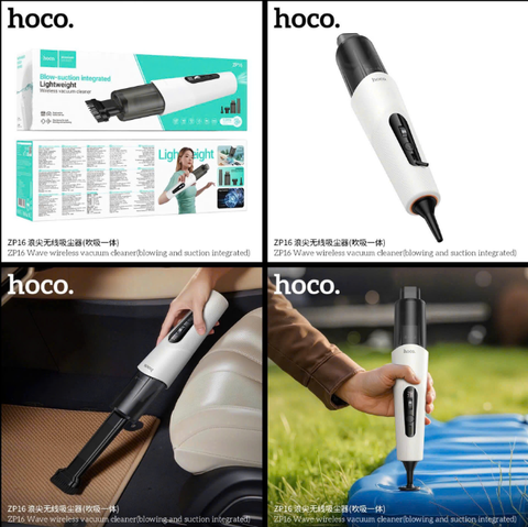 Máy hút và thổi 2in1 HOCO ZP16 vừa là máy hút bụi vừa bơm mini siêu tiện lợi