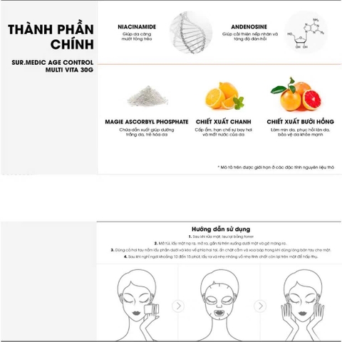 Mặt Nạ Sur.Medic Age Control Multi Vita Cải Thiện Vấn Đề Lão Hoá