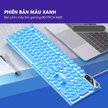 Bàn phím máy tính gaming EGA K600 có dây full size phím giả cơ nút tròn LED RGB phù hợp dân văn phòng và game thủ
