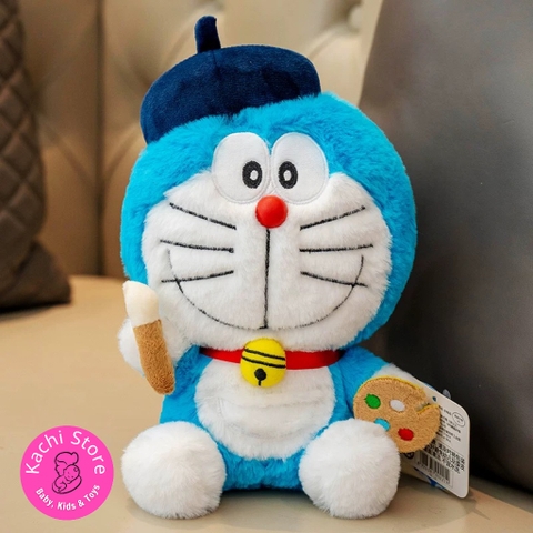 Búp bê Doraemon nhồi bông 22cm, Doremon làm hoạ sĩ