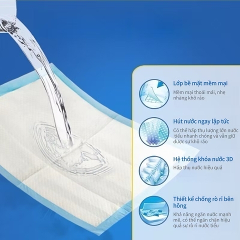 Tấm đệm lót thay tã cho người già size to miếng lót y tế thấm hút chống tràn dùng 1 lần
