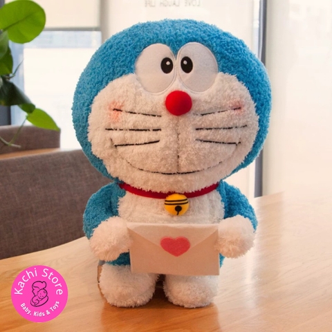Doraemon cầm bao thư nhồi bông mềm mịn 40cm siêu dễ thương