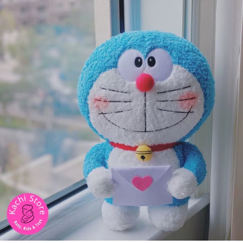 Doraemon cầm bao thư nhồi bông mềm mịn 40cm siêu dễ thương