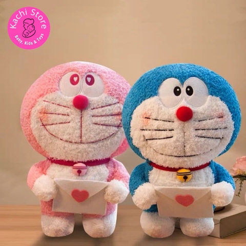 Doraemon cầm bao thư nhồi bông mềm mịn 40cm siêu dễ thương