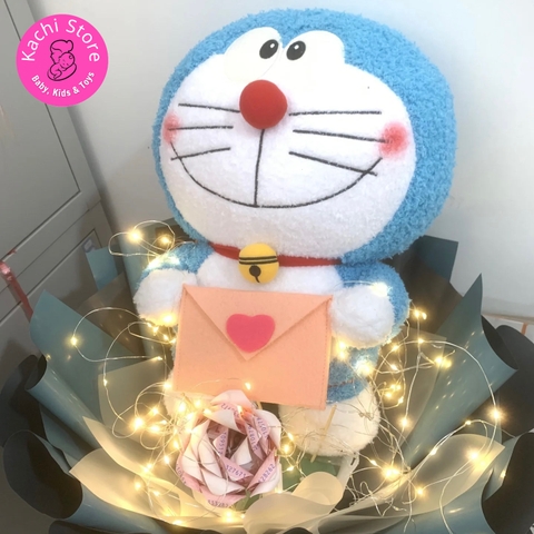 Doraemon cầm bao thư nhồi bông mềm mịn 40cm siêu dễ thương