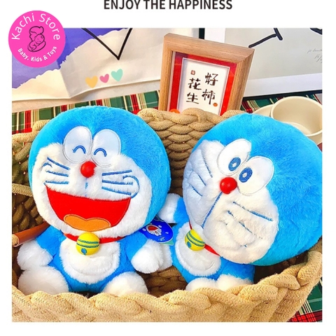 28cm - 30cm Doraemon nhồi bông mềm mịn lông xù cho bé, Doremon ngồi xinh xắn