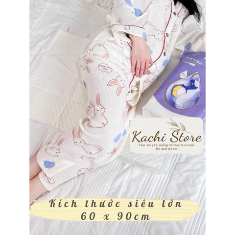 Deeyeo Tấm lót thay tã chống thấm 60x90cm cho bé, tấm lót sản dịch cho mẹ sau sinh, lót giường người già