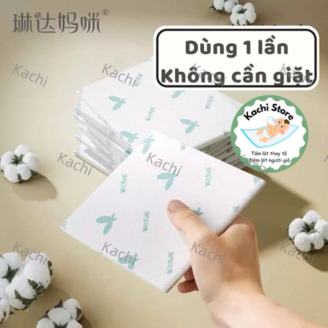 Tấm lót thay tã chống thấm cho bé sơ sinh Lindamami mỏng vừa dùng 1 lần