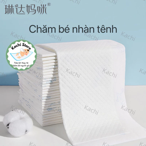 Tấm lót thay tã chống thấm cho bé sơ sinh Lindamami mỏng vừa dùng 1 lần