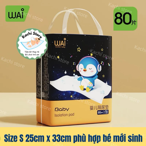 WAI Miếng Lót Chống Thấm Cho Bé Thay Tã Bỉm Wai, Tấm Lót Dùng 1 Lần