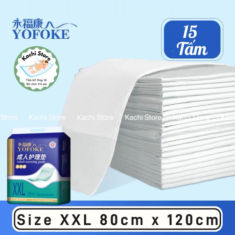 15 tấm đệm lót giường size to 80x120cm (loại dày) cho người già, miếng lót nước tiểu, đệm y khoa thay tã chống thấm