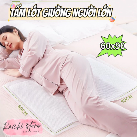 60x90cm 1 gói 2 Miếng lót y tế, đệm lót giường dùng 1 lần cho người già, mẹ bầu, trẻ sơ sinh, em bé