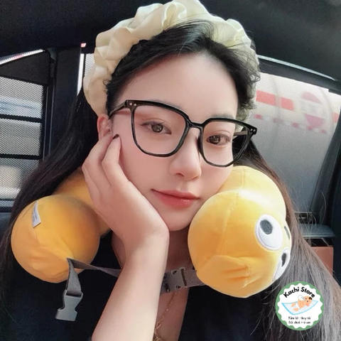 Gối cổ chữ U, gối Foam đàn hồi, gối du lịch xách tay, gối ngủ văn phòng dễ thương