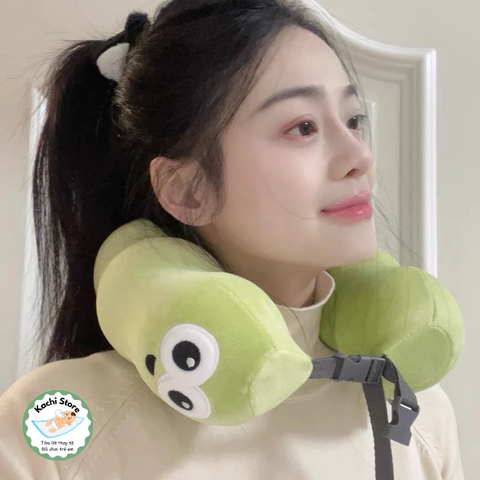 Gối cổ chữ U, gối Foam đàn hồi, gối du lịch xách tay, gối ngủ văn phòng dễ thương