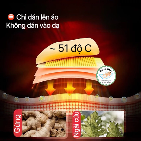 Miếng dán siêu lớn làm ấm giảm đau VAI Tinh Dầu Ngải Cứu WECAN