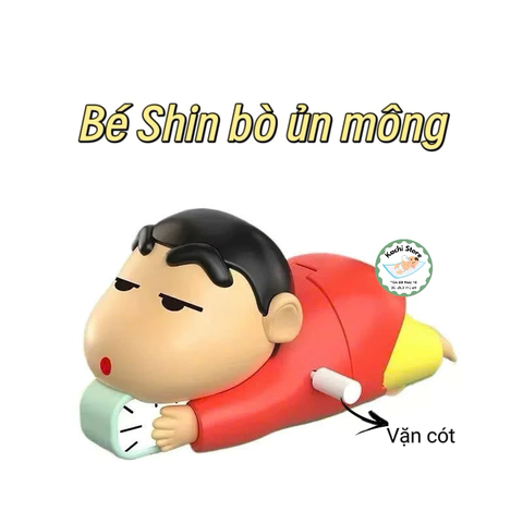 Shin Cậu Bé Bút Chì Dây Cót Shinnosuke Ủn Mông Vặn Cót Shin Chan Nằm Bò, Đồ Chơi Trẻ Em