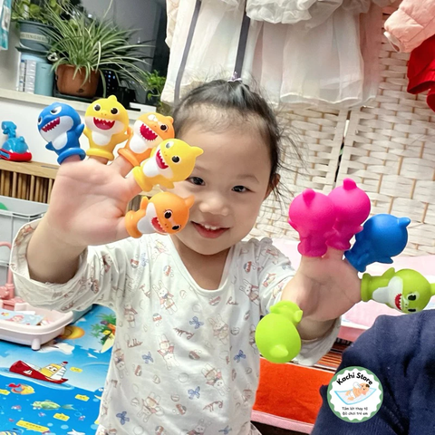 Bộ 5 con rối ngón tay BABY SHARK Đồ chơi gia đình tương tác giáo dục sớm