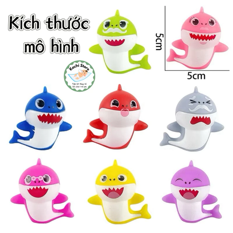 Set mô hình 8 con cá mập BABY SHARK trang trí dễ thương, mô hình nhựa, Mô Hình Đồ Chơi Búp Bê Quà Tặng Sinh Nhật Trẻ Em